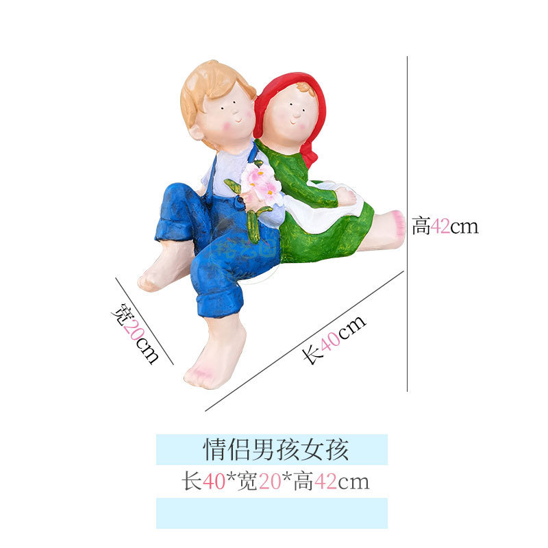 卡通娃娃小孩装饰树桩花盆多肉户外造景可爱花园杂货摆件庭院布置