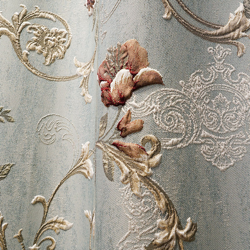 厂家直销卧室窗帘成品客厅欧式复古遮光高精密浮雕窗帘柯桥窗帘