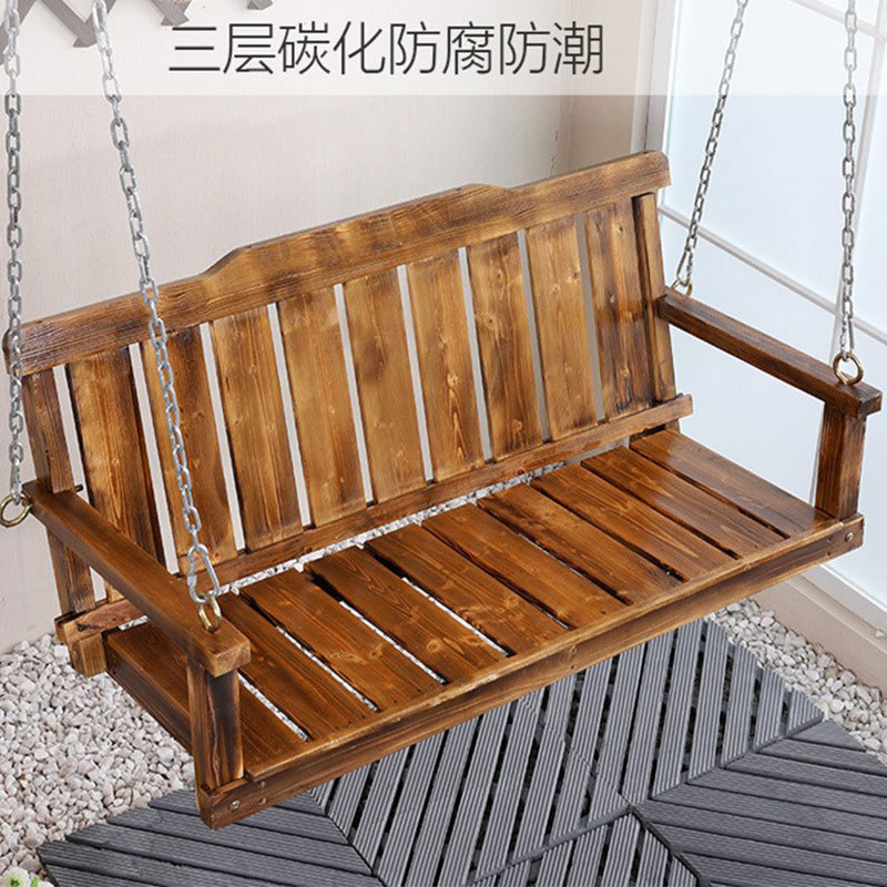 防腐木秋千木制吊椅户外庭院实木摇篮花园木头摇椅阳台木质荡秋千