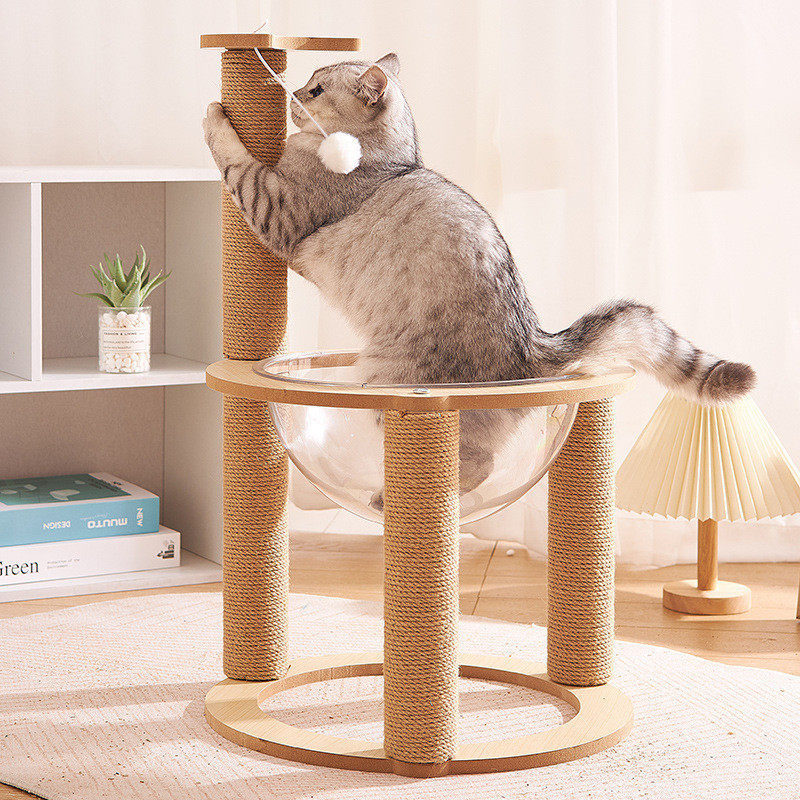 立式架猫咪爬双层加大加高太空舱一体可抓可玩耍猫窝一体耐磨抓板,宠物/宠物食品及用品,猫爬架,淘宝优惠券,粉丝福利购,淘宝优惠卷