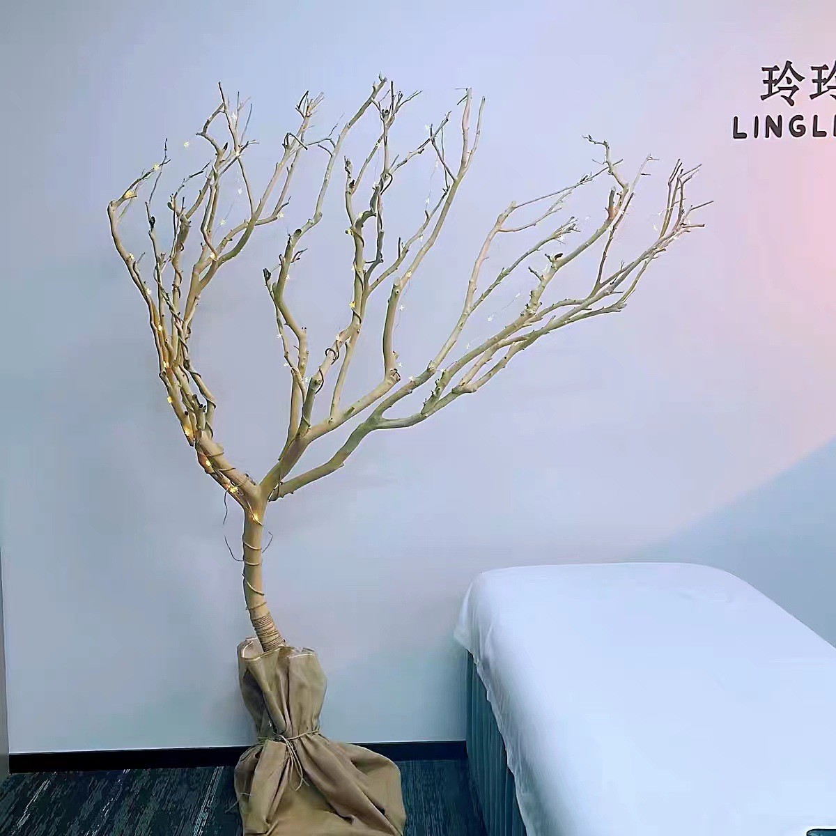 干枯树枝去皮干树枝天然造型田园风装饰咖ins猫实木树干枯木婚礼