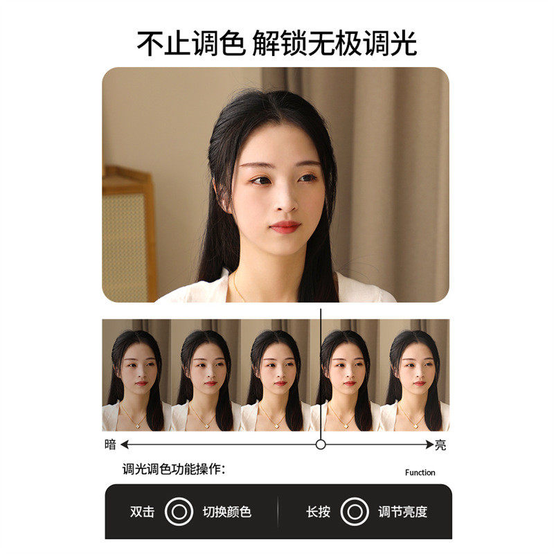 挂墙镜子化妆镜壁挂卧室梳妆镜梳妆台智能触摸屏led带灯圆形镜子
