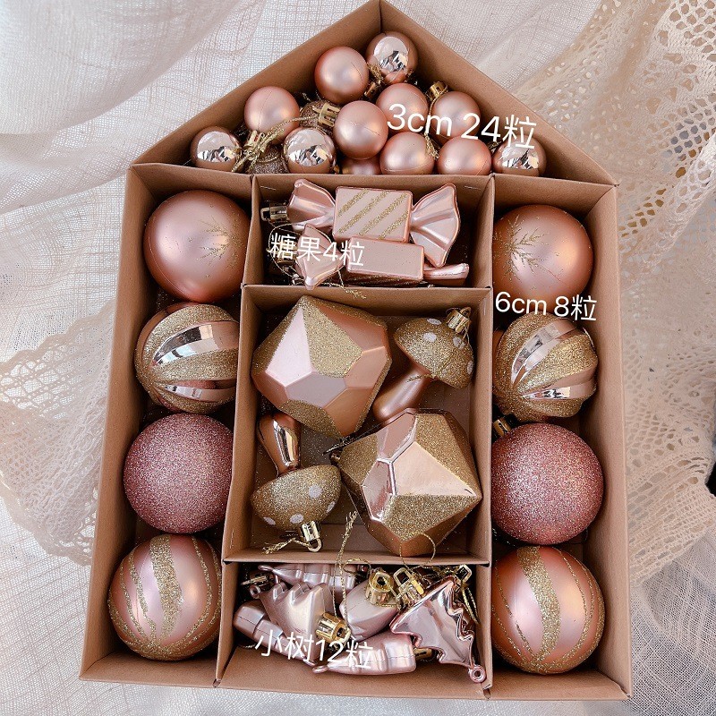 1vpk圣诞节装饰球彩色手绘套装布置挂饰圣诞球圣诞树挂件挂饰吊顶