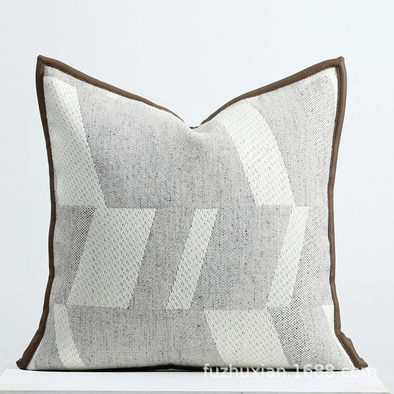 现代简约设计师抱枕样板间民宿客厅靠垫灰色几何轻奢沙发靠枕靠包