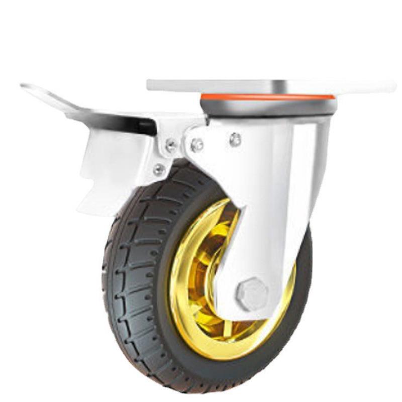 重型橡胶轮静音万向轮推车轮子4寸5寸6寸8寸脚轮静音