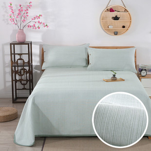 tuf4老粗布凉席三件套经纬加厚1.8米夏凉粗布床单亚麻四季 毯1.5布