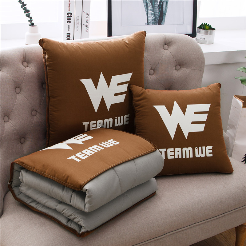 2021全棉大板印花抱枕被两用空调被靠枕毯子靠垫被办公室汽车