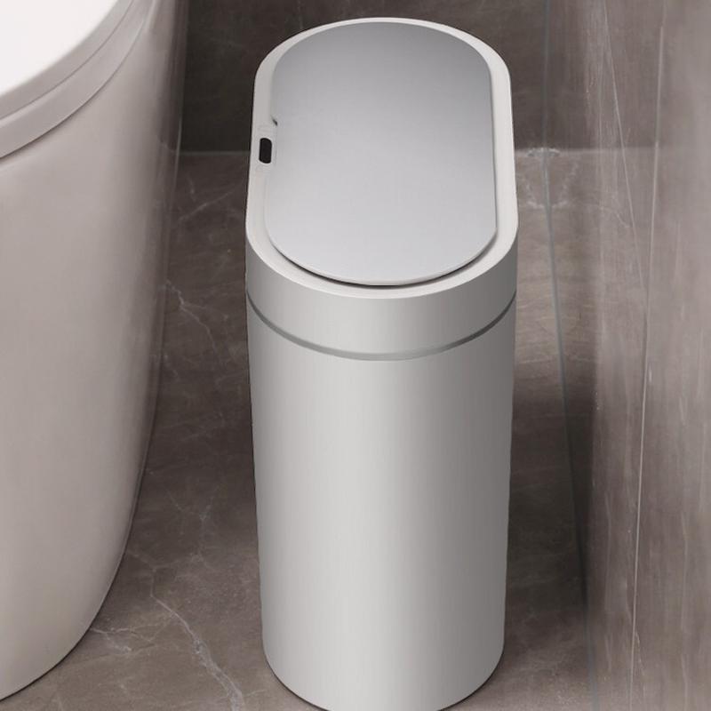 洁安惠智能感应式垃圾桶家用自动卫生间厕所纸篓窄夹缝带盖电动