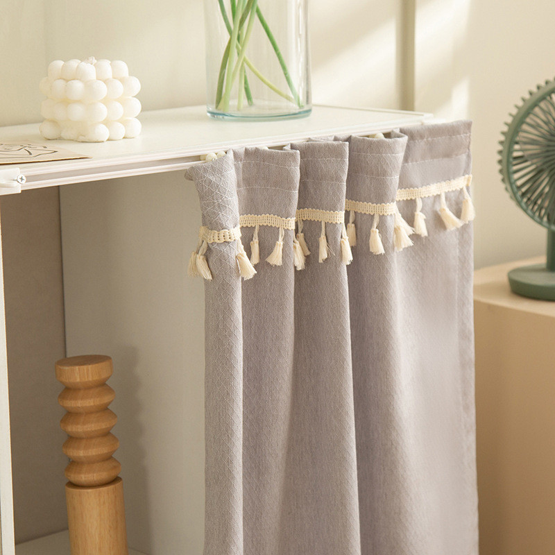 镜子电视柜遮挡帘滑轨梳妆台批发轨道式布帘置物架橱柜杂