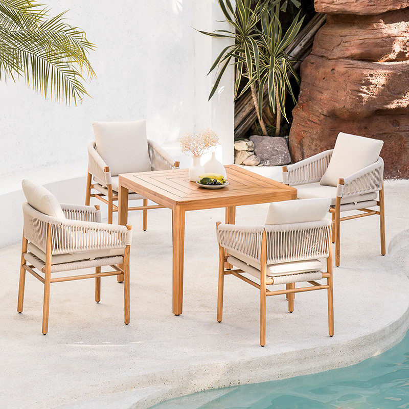 户外桌椅庭院别墅柚木家具露天防水室外花园露台实木藤编桌椅组合,住宅家具,桌椅套件,淘宝优惠券,粉丝福利购,淘宝优惠卷