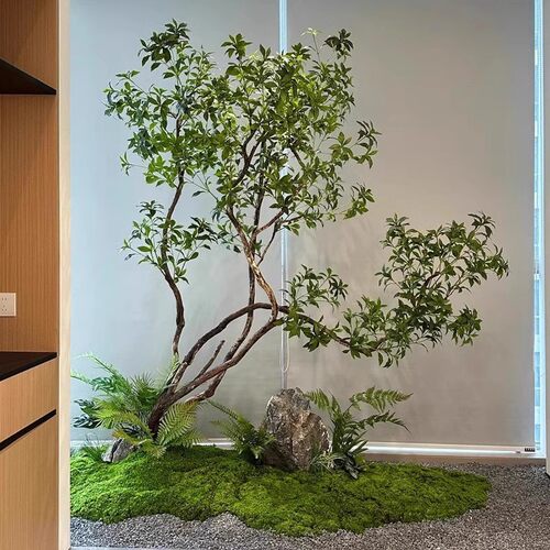 高端仿真马醉木橱窗造景植物室内仿生绿植装饰树大型假树简约景观