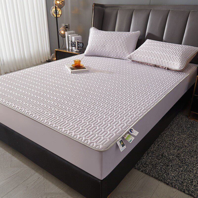 爆款儿童凉席凉感丝乳胶可水洗防滑冰丝夏季床笠款三件套批发