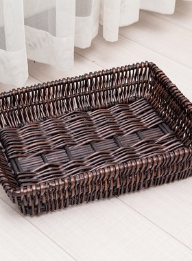 9opu批发1*收纳篮子藤编框子长方形竹筐竹编厨房家用编织鸡蛋水果