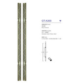 高汀五金定制新中式 复古玻璃门不锈钢酒店铝古铜黄雕大门拉手把手