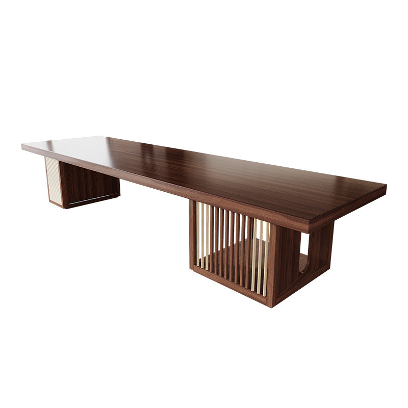 实木大板茶桌椅组合新中式茶台商务茶室禅意现代功夫泡茶桌办公室