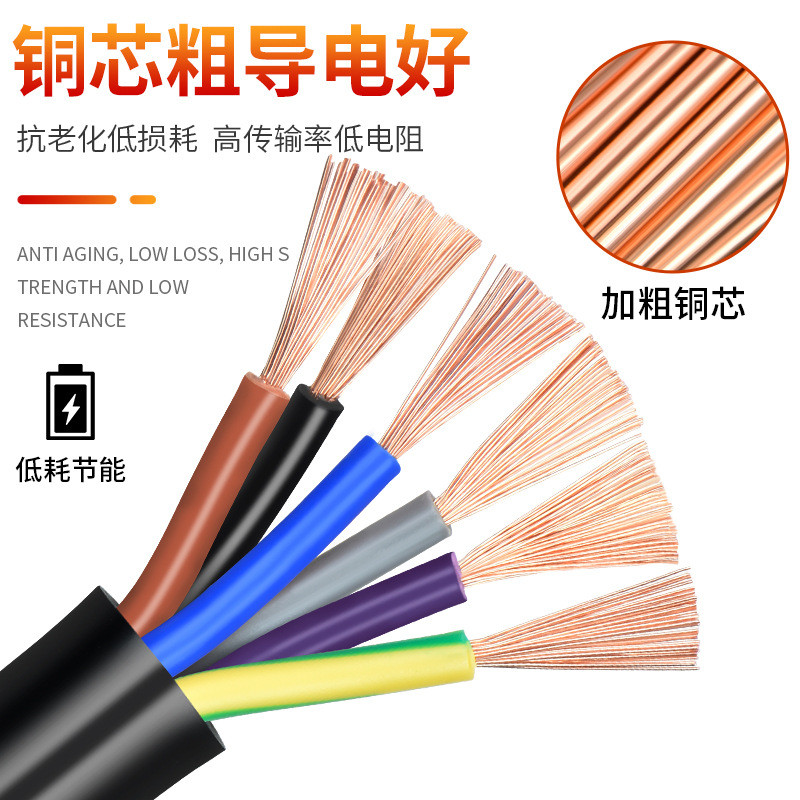 热销金联宇国标纯铜rvv电缆线678多芯0.50.7511.5平方信号线控制