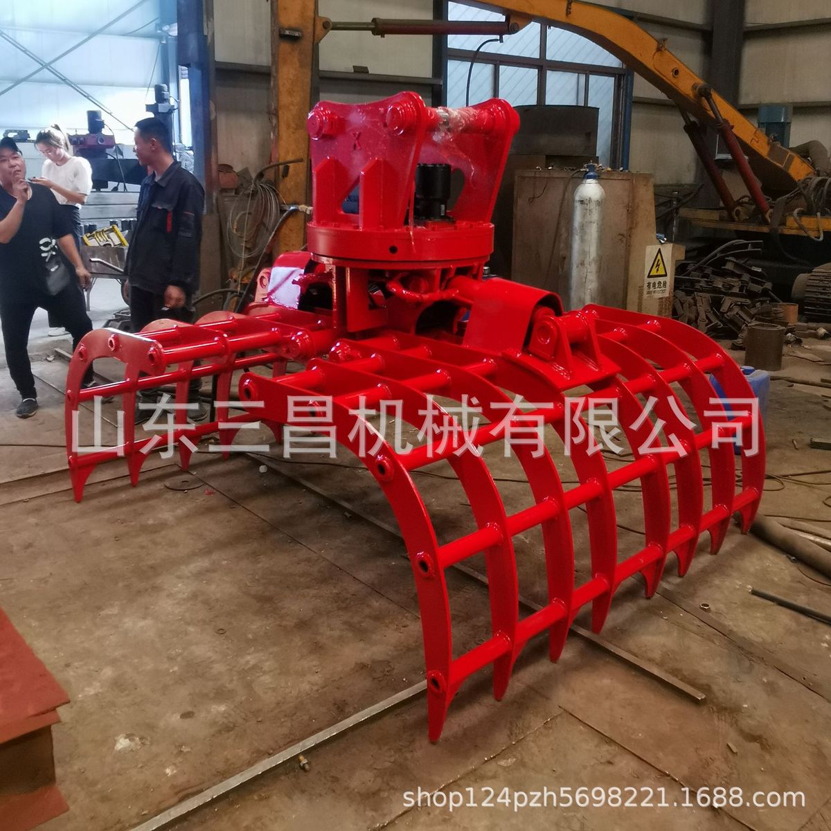 热销厂家直供挖机属具液压多用旋转抓草机钩机草垛抓夹子秸秆抓斗