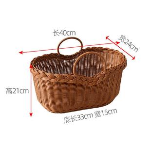 zb6m批发带盖手提篮家用仿藤编户外野餐收纳筐超市购物篮买菜篮水