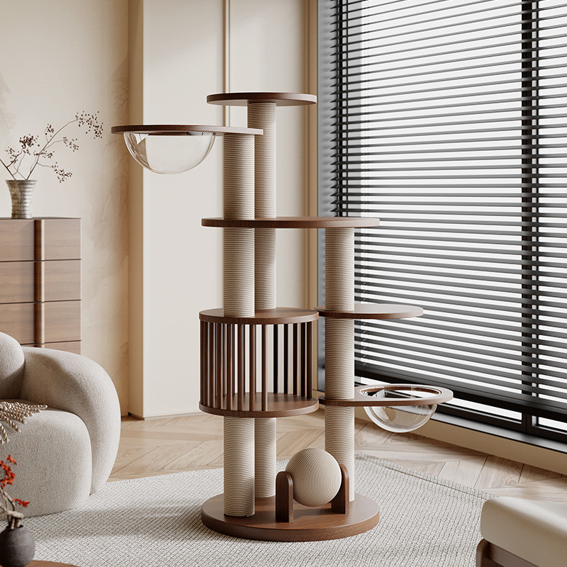 猫爬架大猫专用实木多层太空舱占地小立式剑麻猫树猫窝猫爬架一体