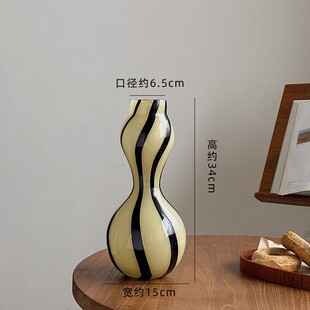 复古法式中古奶油风软装配饰手绘芬顿玻璃花器小花瓶高颜值摆件品