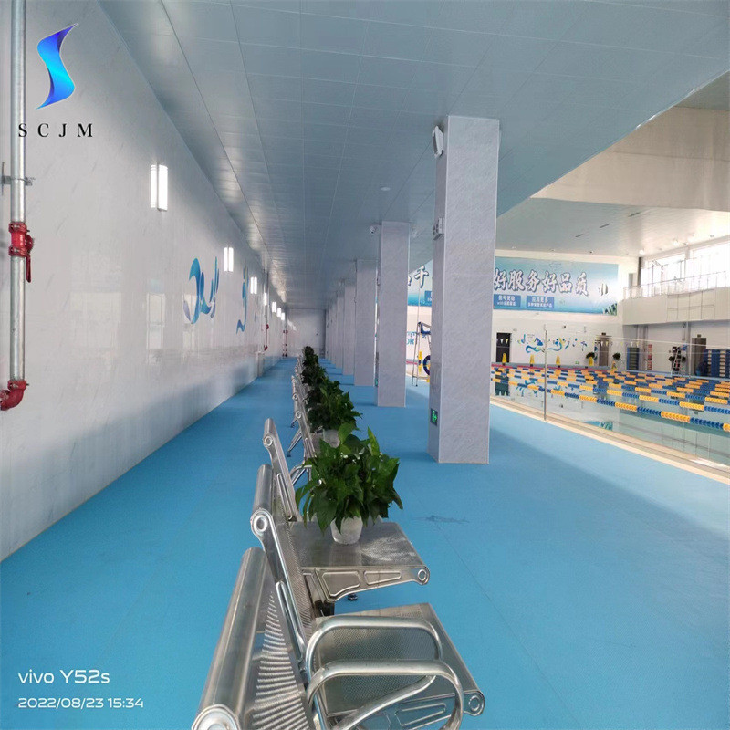 新款泳池防滑地板游泳馆浴室走廊pvc防滑地胶防水加厚耐磨