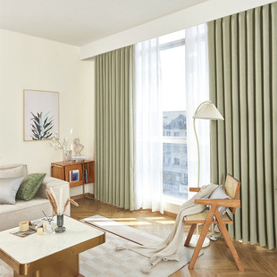 热销海宁许村窗帘锦瑟纺织全遮光水晶绒雪尼尔轻奢美式韩褶高温定