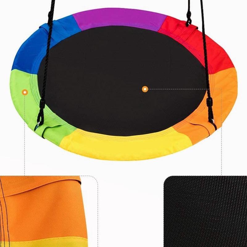 现货儿童彩色秋千圆形100cm牛津布六色swing吊床吊篮厂家户外直供