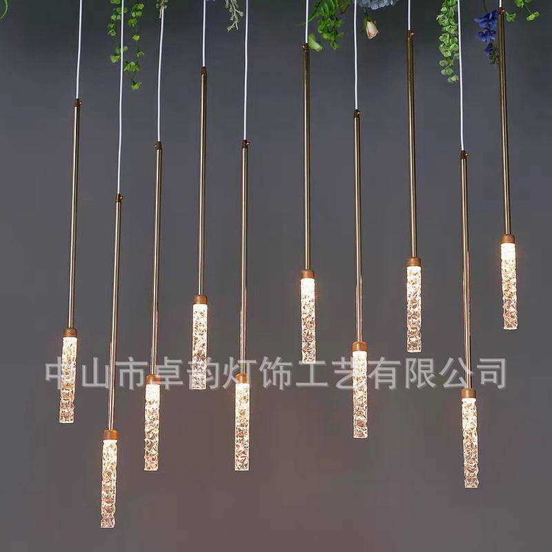 婚庆道具吊顶吊灯灯火柴棒灯串浪漫婚礼堂装饰布置汽包水滴亚克力