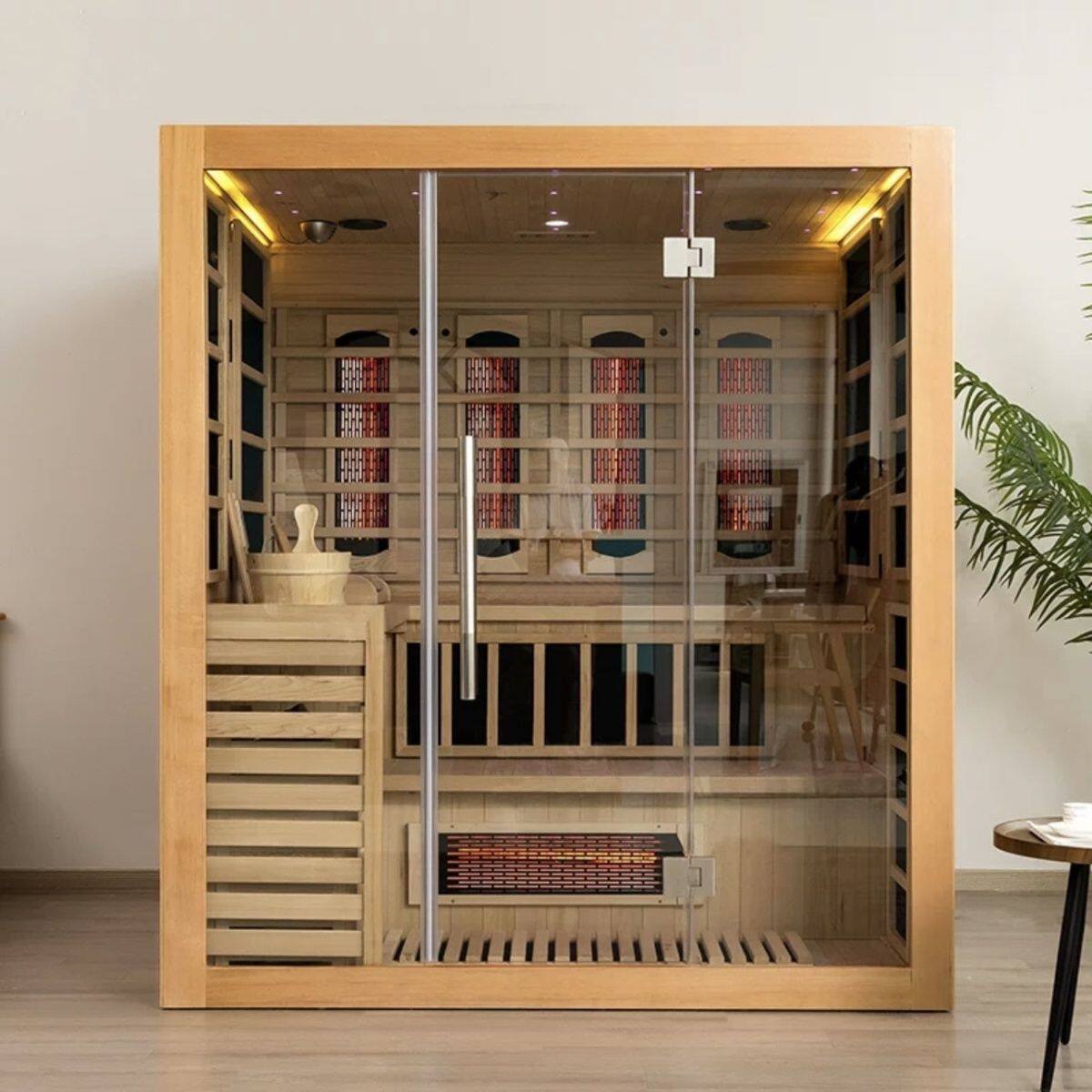 家用干湿一体汗蒸房桑拿房定做双人湿蒸汽远红外纳米石墨烯移动房