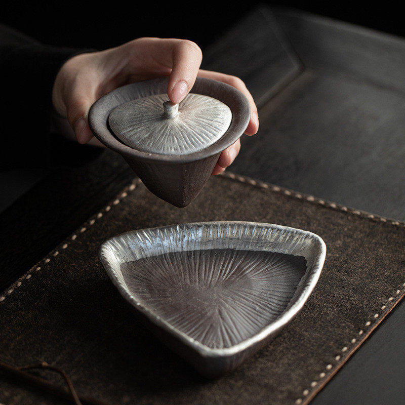 泥人述诧寂风拓银盖碗茶具三角泡茶碗带壶承,畜牧/养殖物资,特种养殖设备,淘宝优惠券,粉丝福利购,淘宝优惠卷