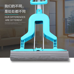 昱洁拖把胶棉拖把头超吸水家用卫生间海绵墩布对折挤水免手洗地拖
