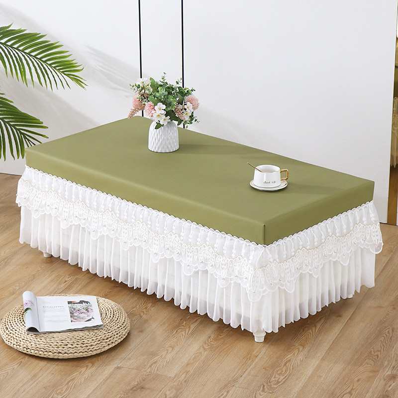 防水茶几罩桌布防尘罩纯色餐桌布茶几套全包盖布电视柜罩简约现代