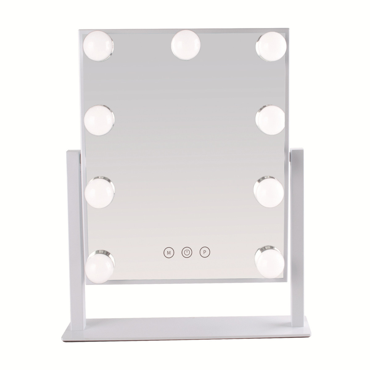 工厂热卖好莱坞led化妆镜带12led台式金属智能灯泡梳妆镜子