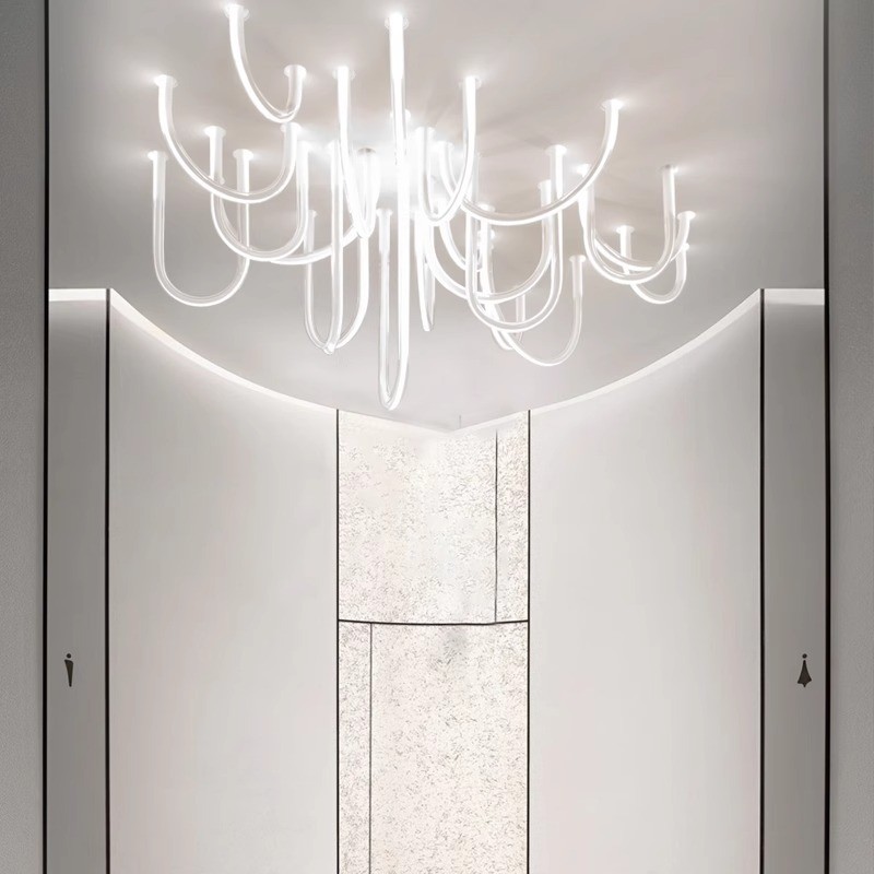 热销酒店大堂吊灯宴会厅售楼部沙盘设计师个性u形工程灯别墅复式