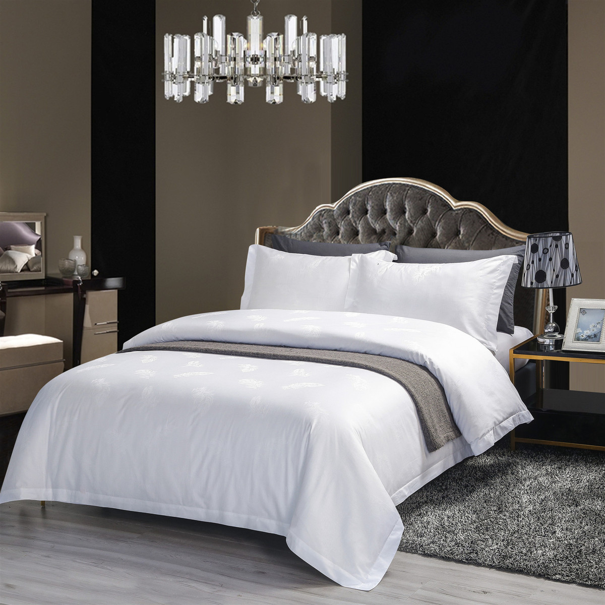 酒店布全棉草提花贡缎酒店四件套五星级酒店床上用品民宿四件套