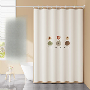 浴室隔断帘浴帘防水防霉套装 免打孔浴间淋浴帘卫生间洗澡挂帘王涛