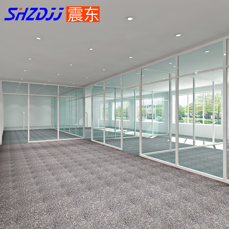 厂家定制办公室高屏风双玻百叶隔断钢化玻璃隔断墙现代隔音隔断墙