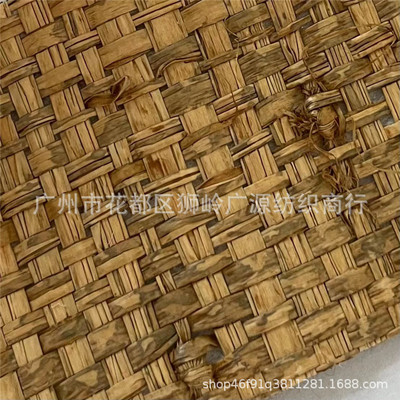 拉菲草席十字材料编织布复古风草编织布草编包鞋帽平纹批发