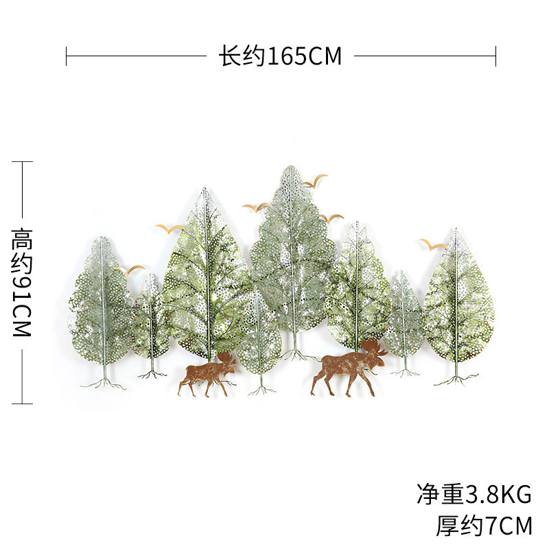 北欧ins风进门挂件创意客厅绿植物立体墙饰餐厅墙面装饰铁艺壁饰