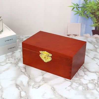 复古木盒子实木带锁收纳盒收纳箱古风箱子防盗实木箱子带锁长方形