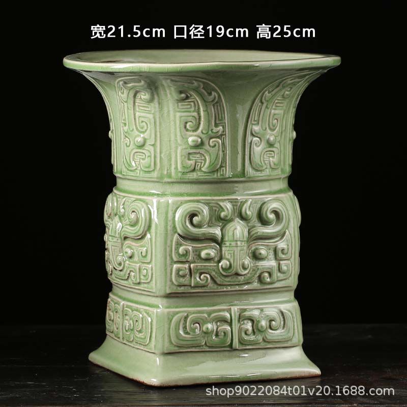 高档大口径兰花盆春兰建兰蝴蝶兰花专用陶瓷盆白泥盆瓷釉高四方青