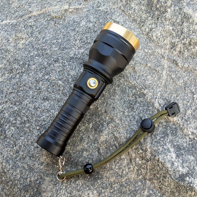 T6强光LED铝合金手电筒户外大功率远射夜钓照明灯充电式调光手电