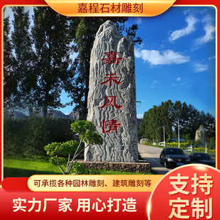 花岗岩景观泰山石刻字石景区大块雪浪石公园绿地假山石自然风景石