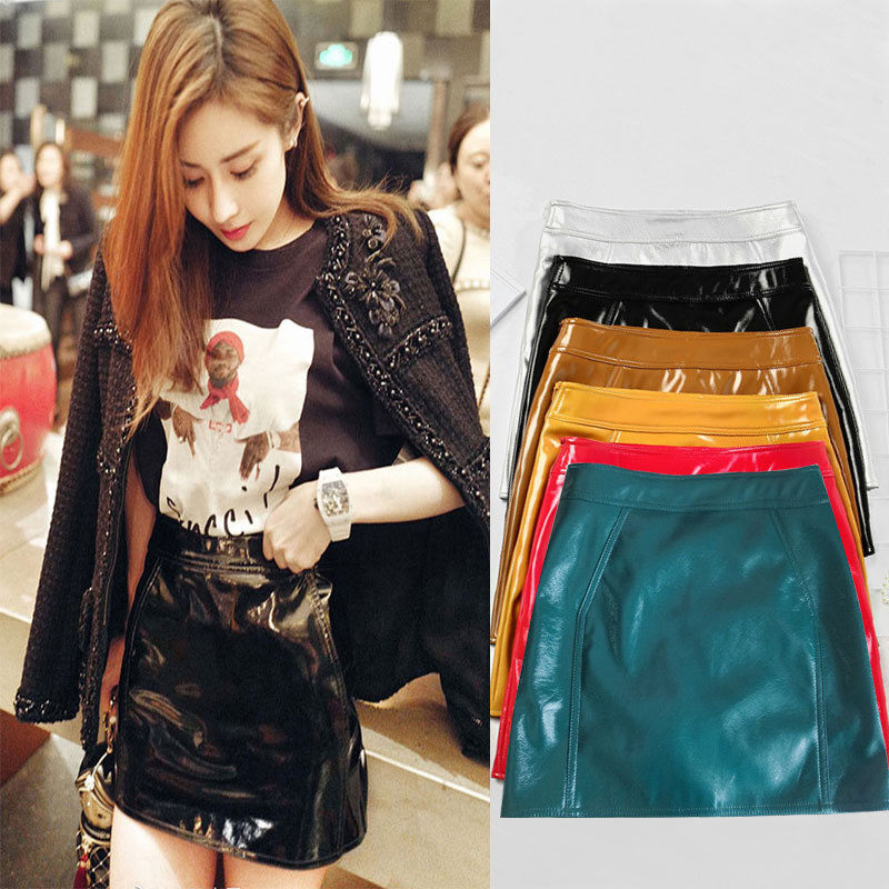 新款小个子漆皮裙包臀pu皮裙亮面百搭显瘦显,女装/女士精品,半身裙,淘宝优惠券,粉丝福利购,淘宝优惠卷