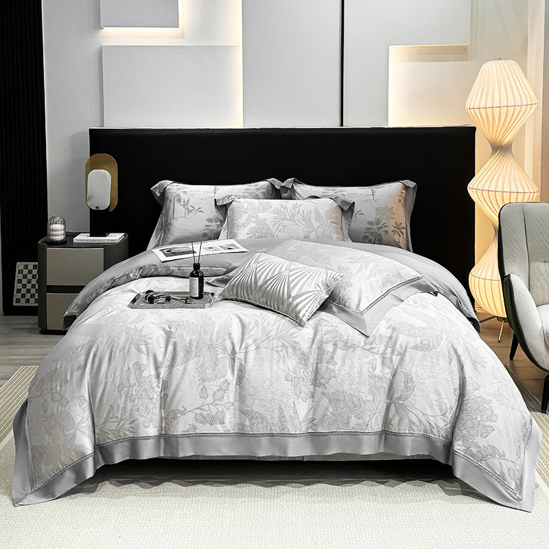 爆款可水洗级天丝四件套母婴印花冰丝床单被罩床上用品1件代发