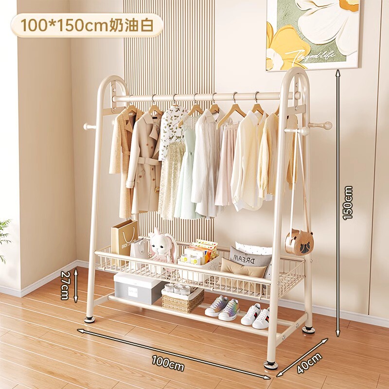 架多功能晾衣架落地折叠卧室挂衣衣帽架简易室内单杆整理衣物阳台