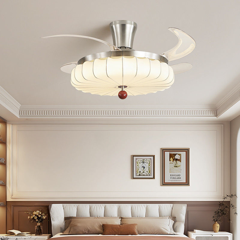 中古奶油风餐厅灯卧室风扇灯2025新款护眼灯布艺房间吸顶灯吊扇灯,家装灯饰光源,风扇灯,淘宝优惠券,粉丝福利购,淘宝优惠卷