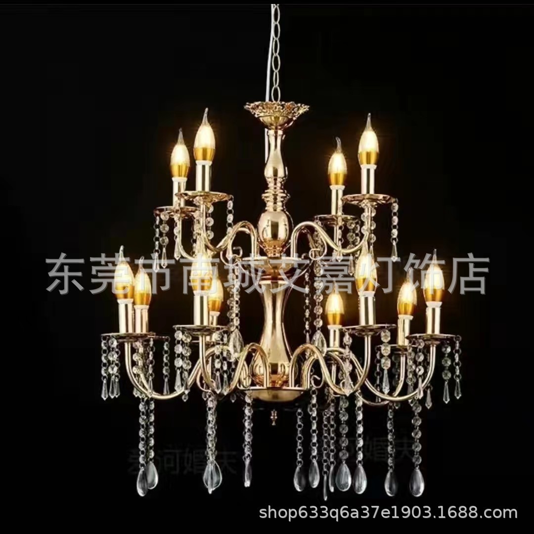 装饰装饰铁艺电镀水晶吊灯仪式亭婚礼吊灯婚庆道具路引用品