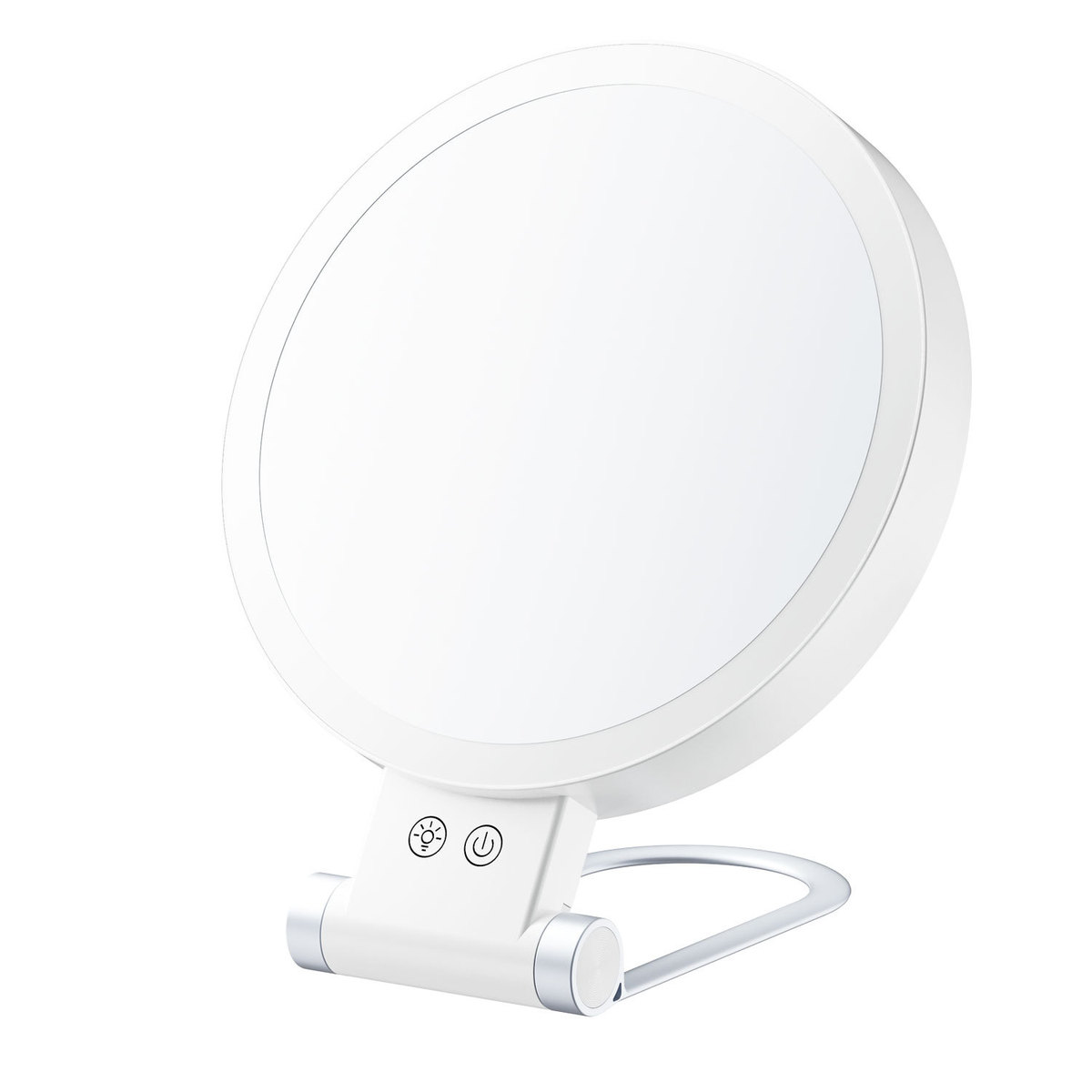 圆形发光化妆镜带灯双面灯放大led挂墙桌面两用双面灯led镜子