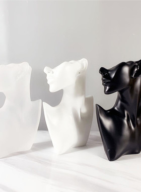 热销树脂抽象人头摆件首饰展示架珠宝展示道具样板房陈列装饰品